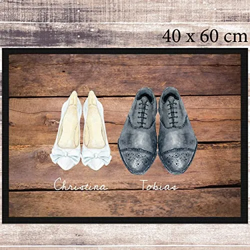 Fußmatte Braut und Bräutigam Schuhe