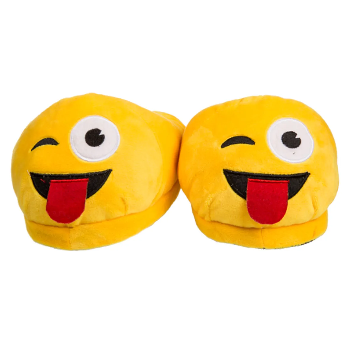 Kuschel-Hausschuhe Emoji – ausgestreckte Zunge 39-40