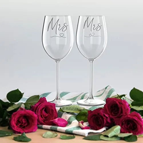 2er Weinglas - Mrs und Mrs