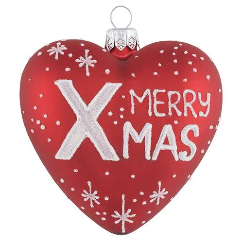 Weihnachtsbaumkugel mit Botschaft - Merry X-mas