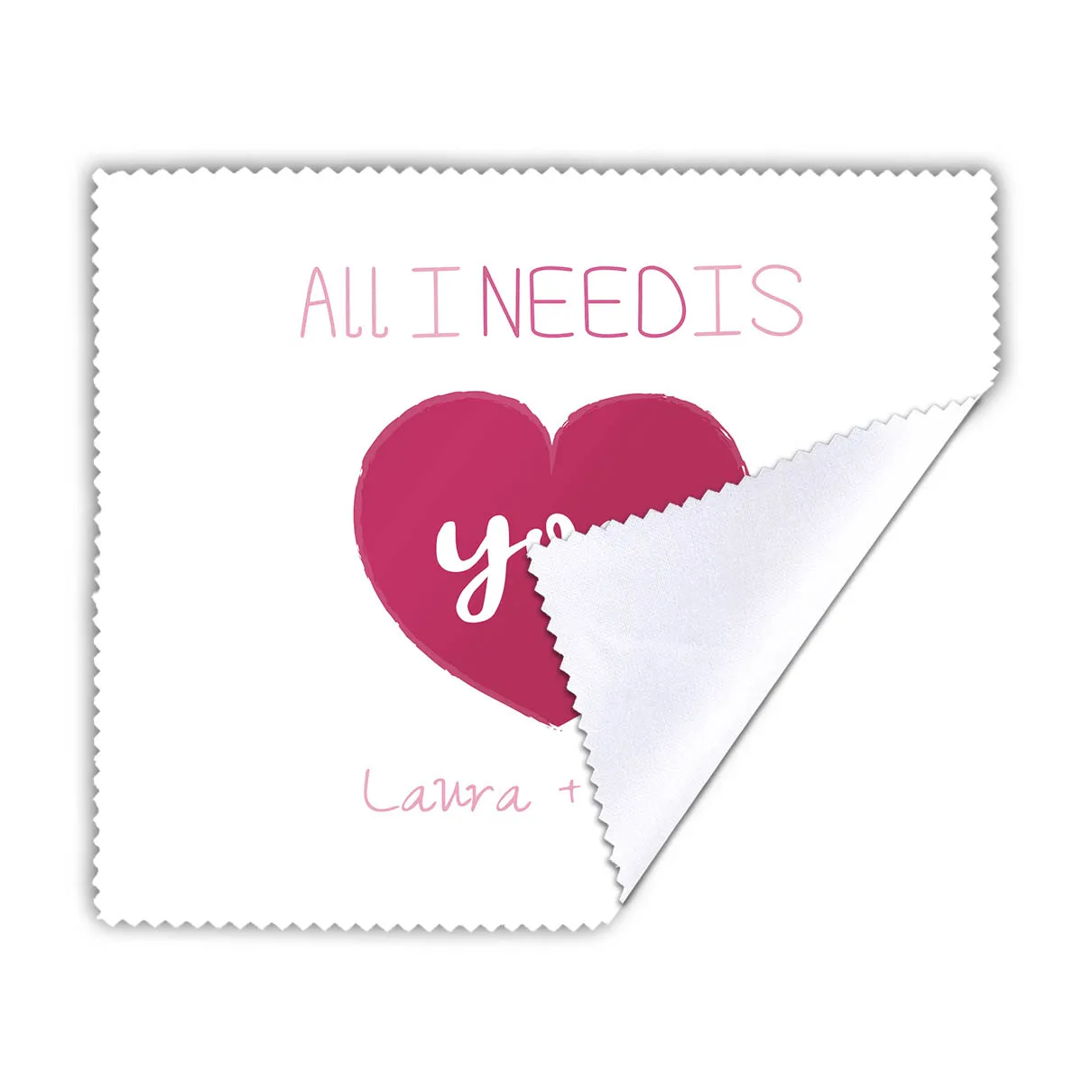 Personalisierbares Brillenputztuch - All I Need Is You