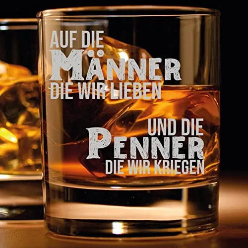 Whiskey Glas mit Spruch MÄNNER und PENNER