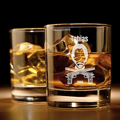 Whiskyglas mit Gravur für Action-Fans