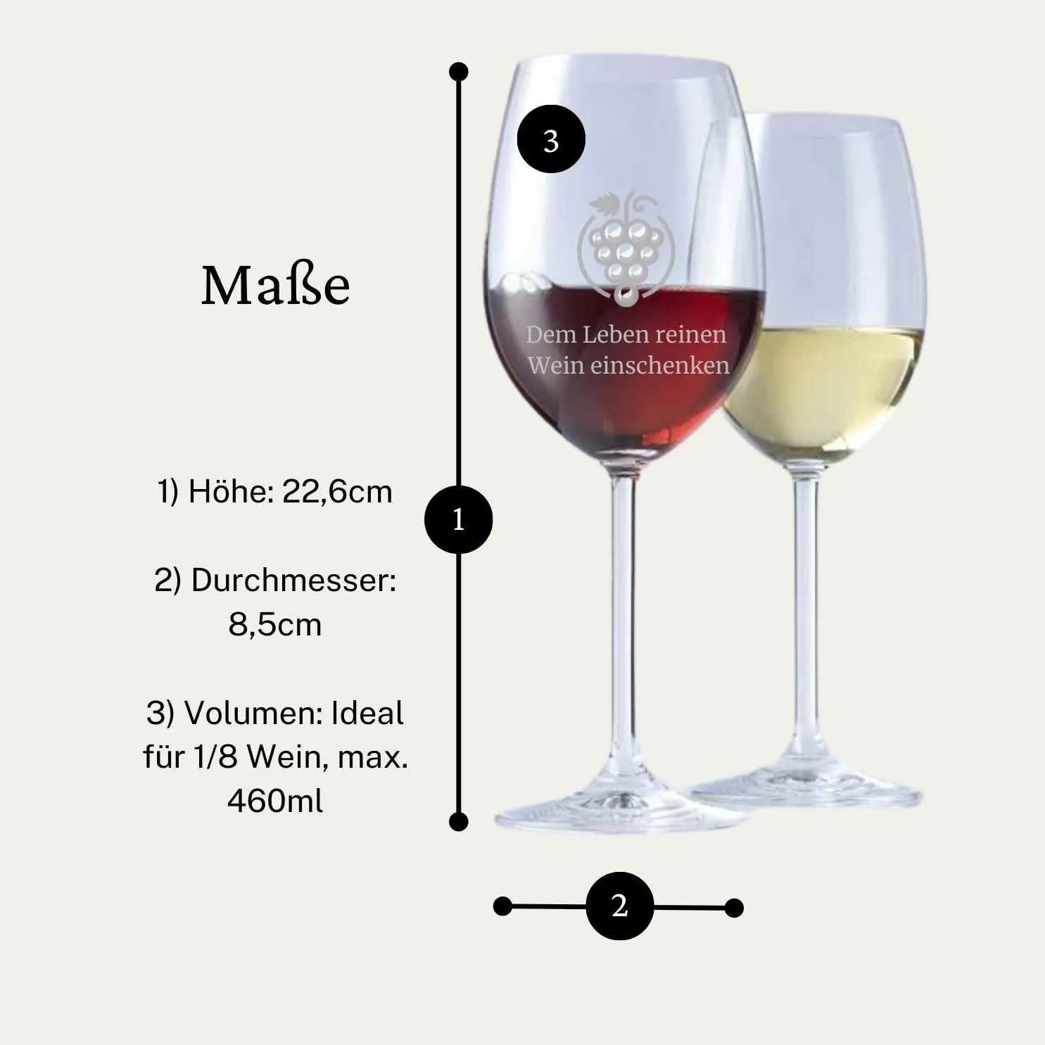 Personalisiertes Leonardo Weinglas mit Gravur | Weinrebe