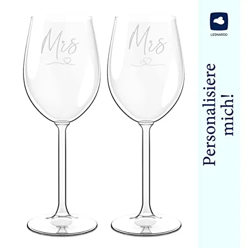 2er Weinglas - Mrs und Mrs