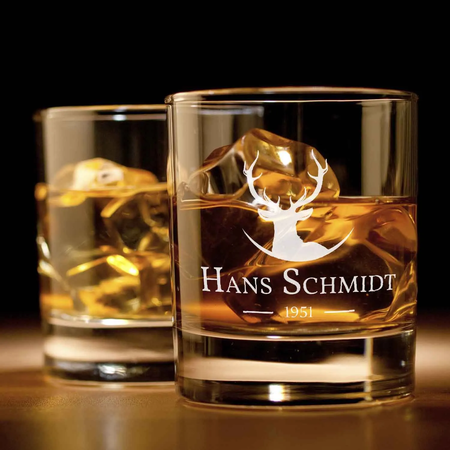 Whiskyglas mit Gravur Hirsch-Design
