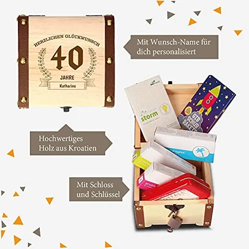 Erste Hilfe Set 40. Geburtstag | Personalisiertes Spaßgeschenk mit Namens-Gravur | Lustiges Geburtstagsgeschenk für Männer und Frauen | Scherzartikel