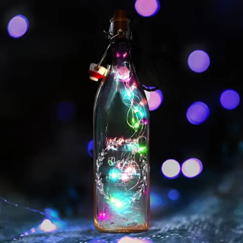 Flaschenlicht mit Flasche Name Name Datum