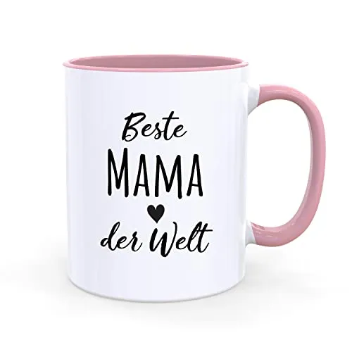 Bezaubernde Tasse in Rosa mit dem Spruch Beste Mama der Welt