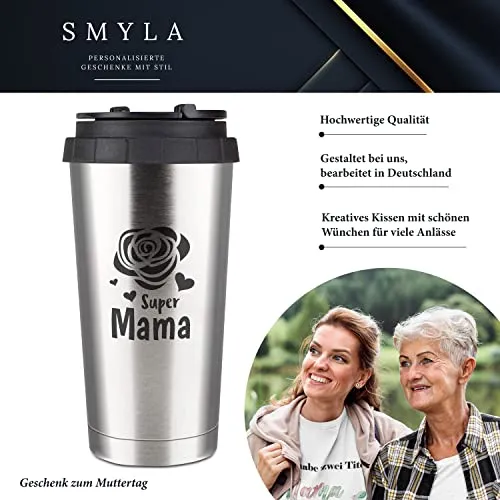 Edelstahl Kaffeebecher - Super Mama