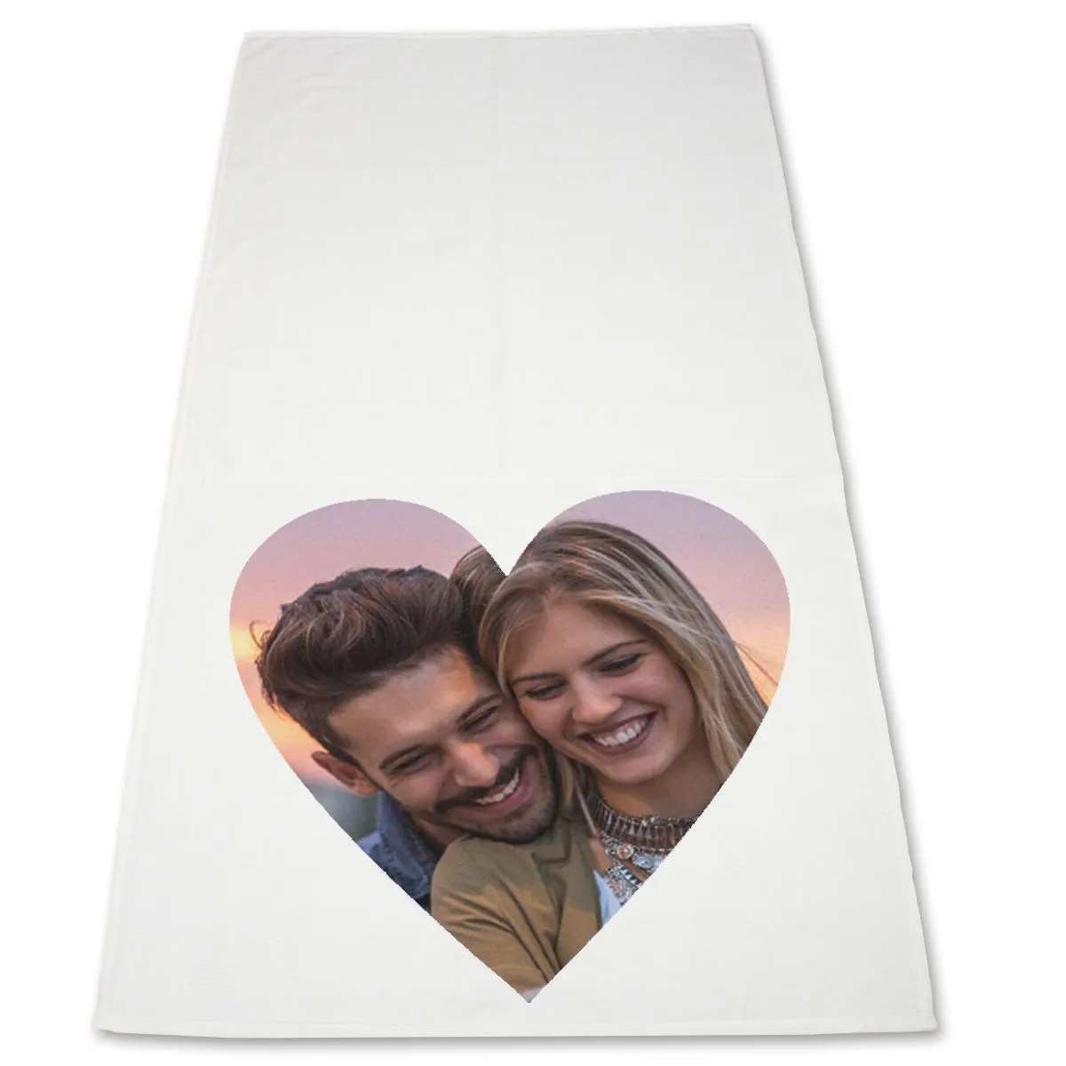 Handtuch mit Fotodruck in Herzform - 70x140 cm