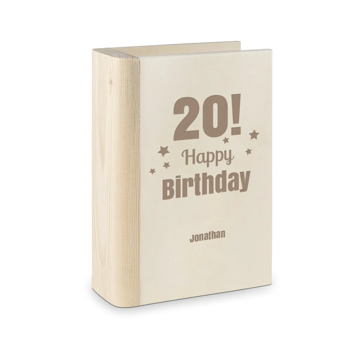 Holzspardose Buch - Geburtstag