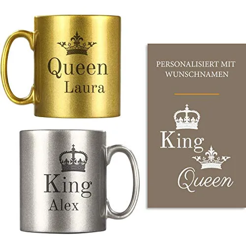 Metallic Partnertassen - King & Queen