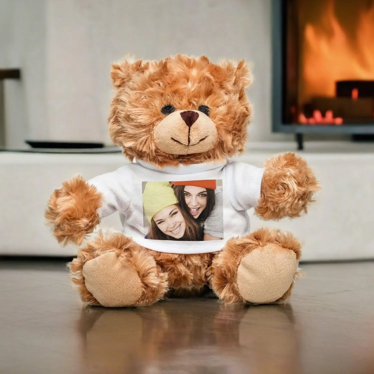 Personalisierter Foto-Teddybär | Kuscheliger Bär mit eigenem Bild – 20 cm