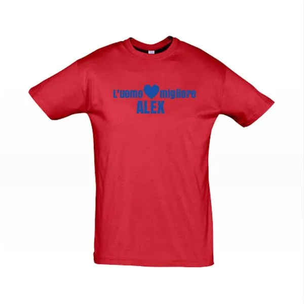 Herren T-Shirt Top Mann rot-XL