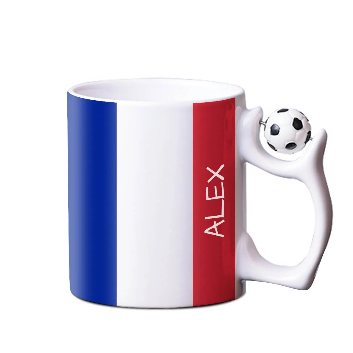 Personalisierbare Fußballtasse - Flagge Frankreich