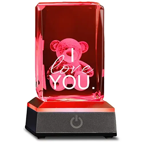 3D Teddy im Glas Valentinstag I love you