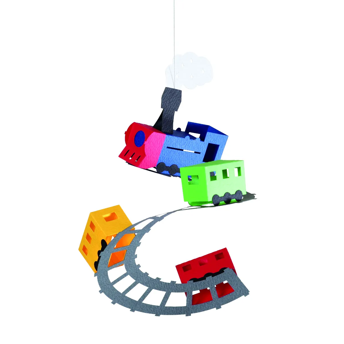 DIY-Set Baby-Mobile aus Papier – Eisenbahn