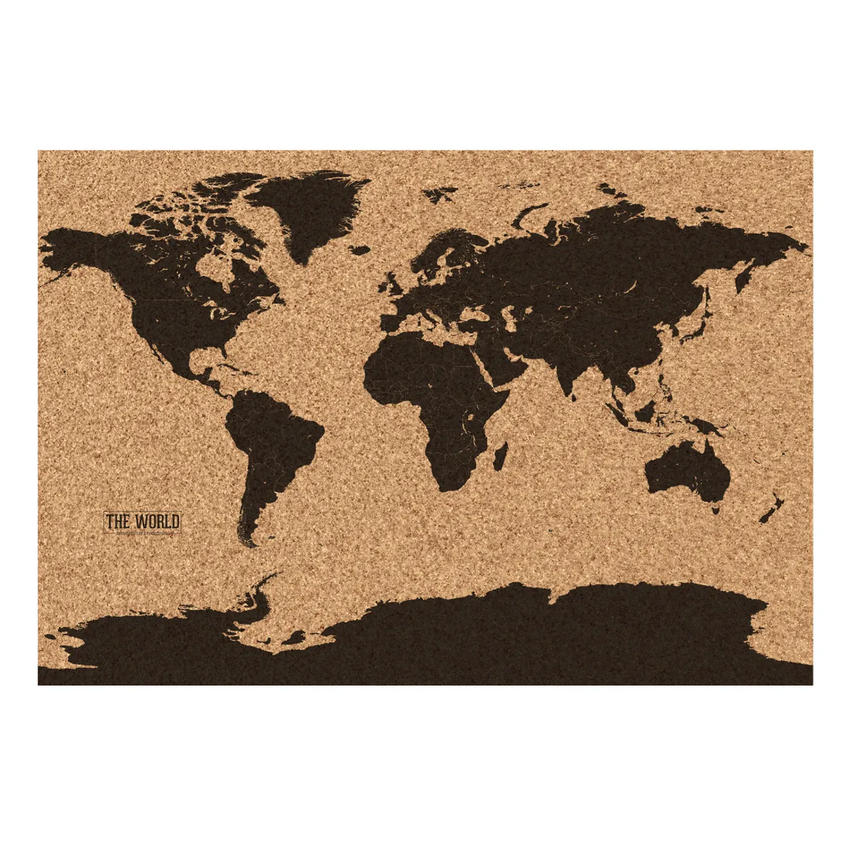 Weltkarten-Pinnwand aus Kork