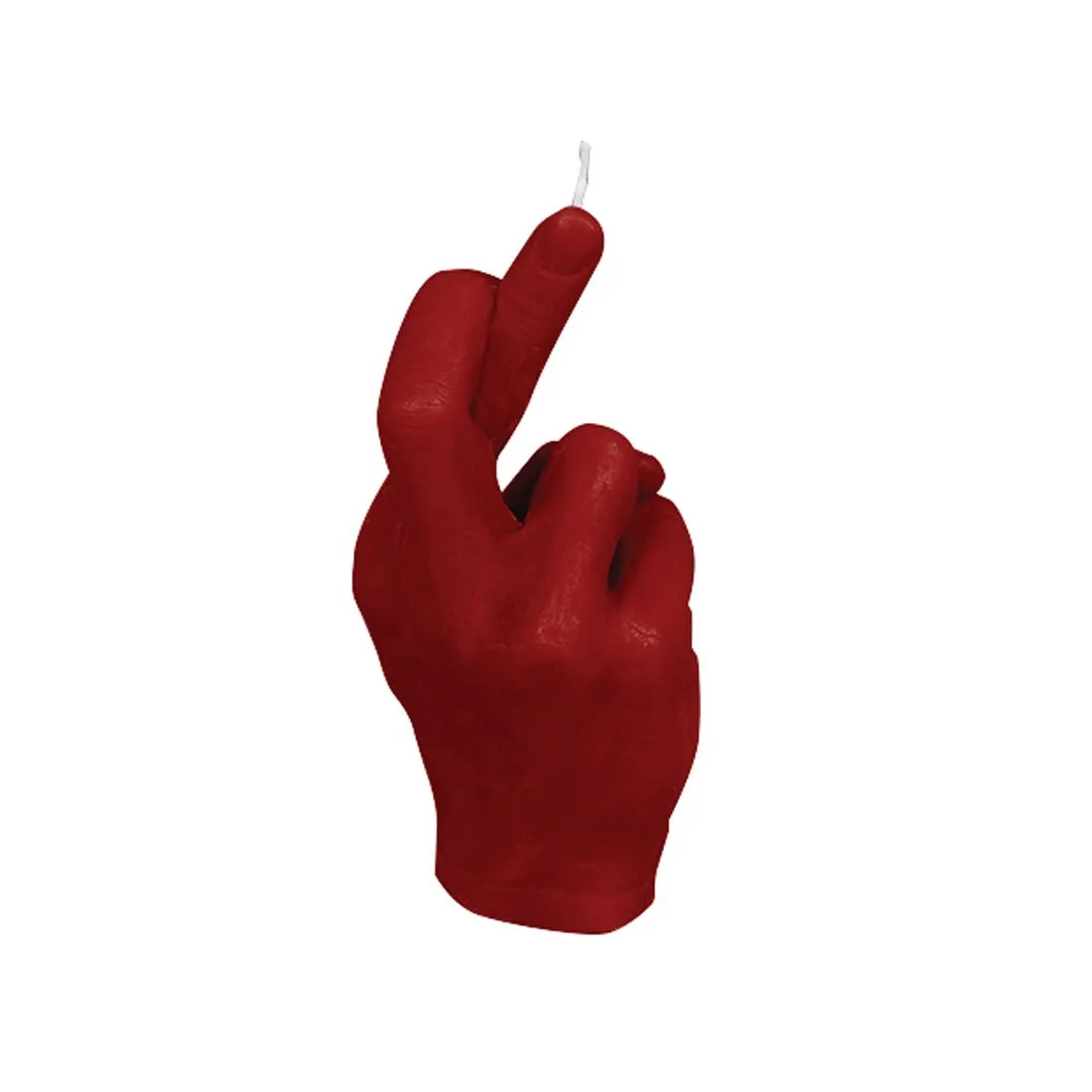 Dekorative Kerze Handzeichen - gekreuzte Finger rot