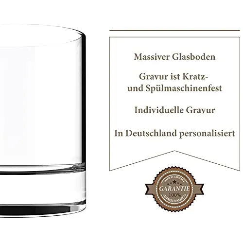 Whiskey Glas mit Gravur Name - Geschenkidee zu Ehren des 50.