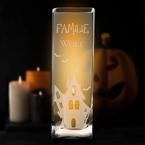 Grusel Lampe - Halloween | Geisterhaus mit Wunschname