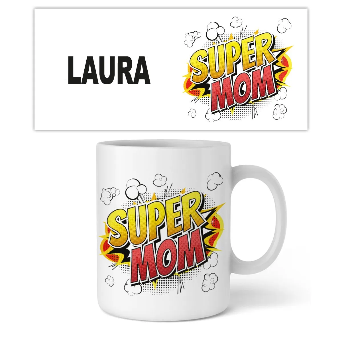Personalisierbare Tasse Super Mom