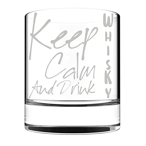 Whiskey Glas mit Spruch KEEP CALM