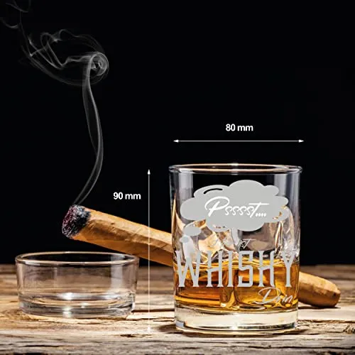 Whiskey Glas mit Spruch PSSST… HIER IST WHISKY DRIN