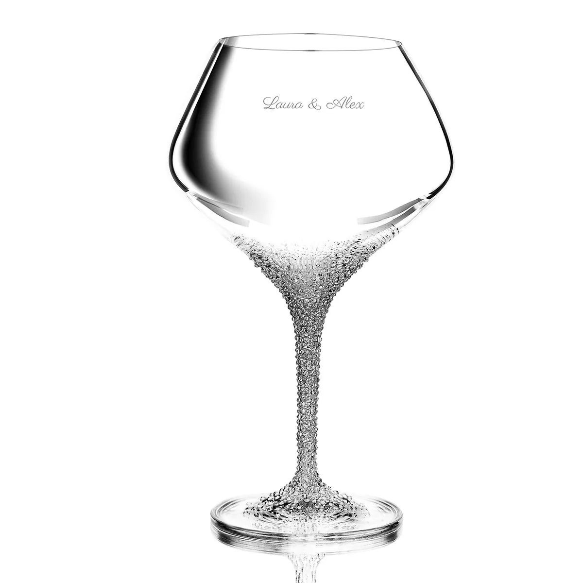 2er-Set - Rotweinglas mit Swarovski-Steinchen – mit oder ohne Gravur