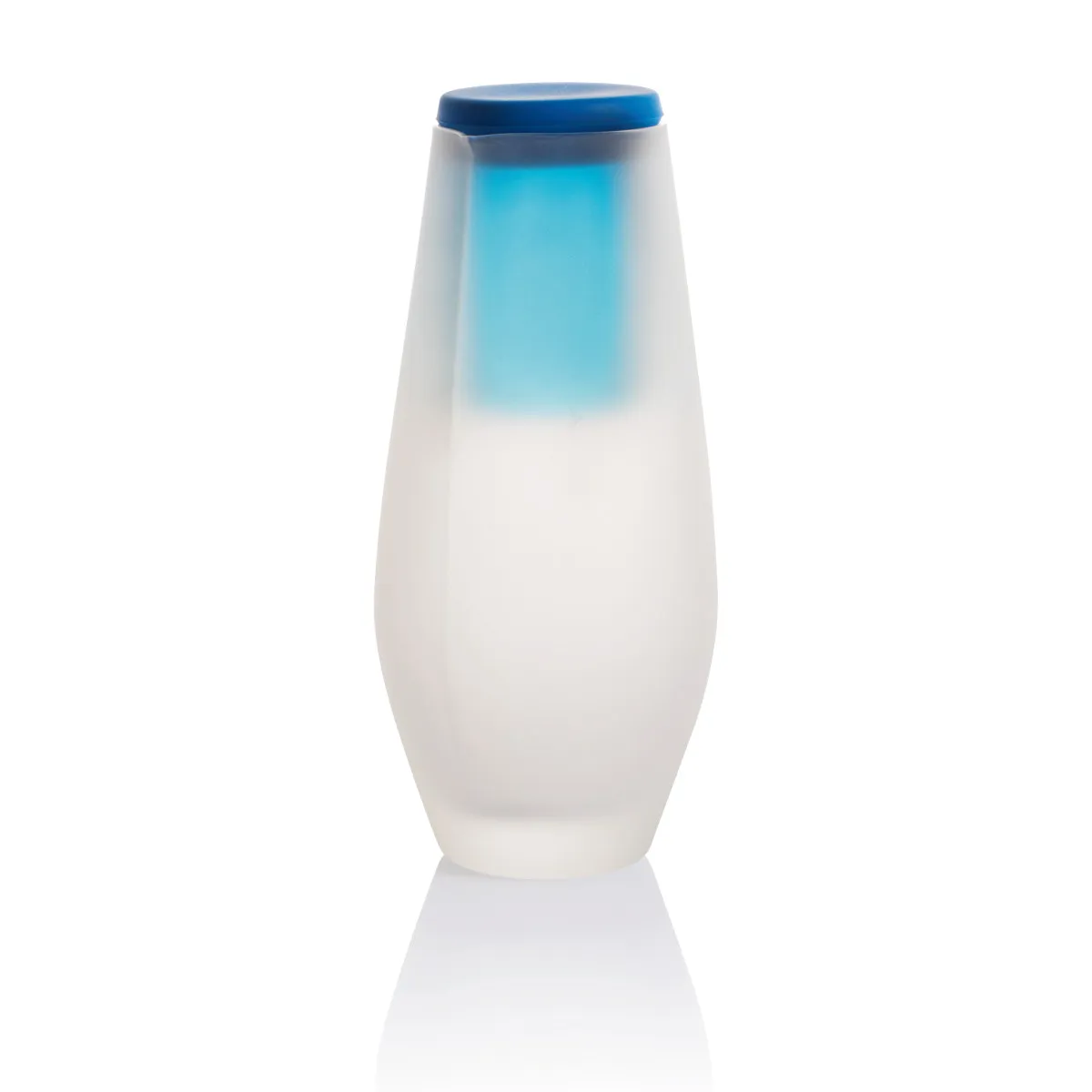 Design Karaffe mit Trinkglas - blau