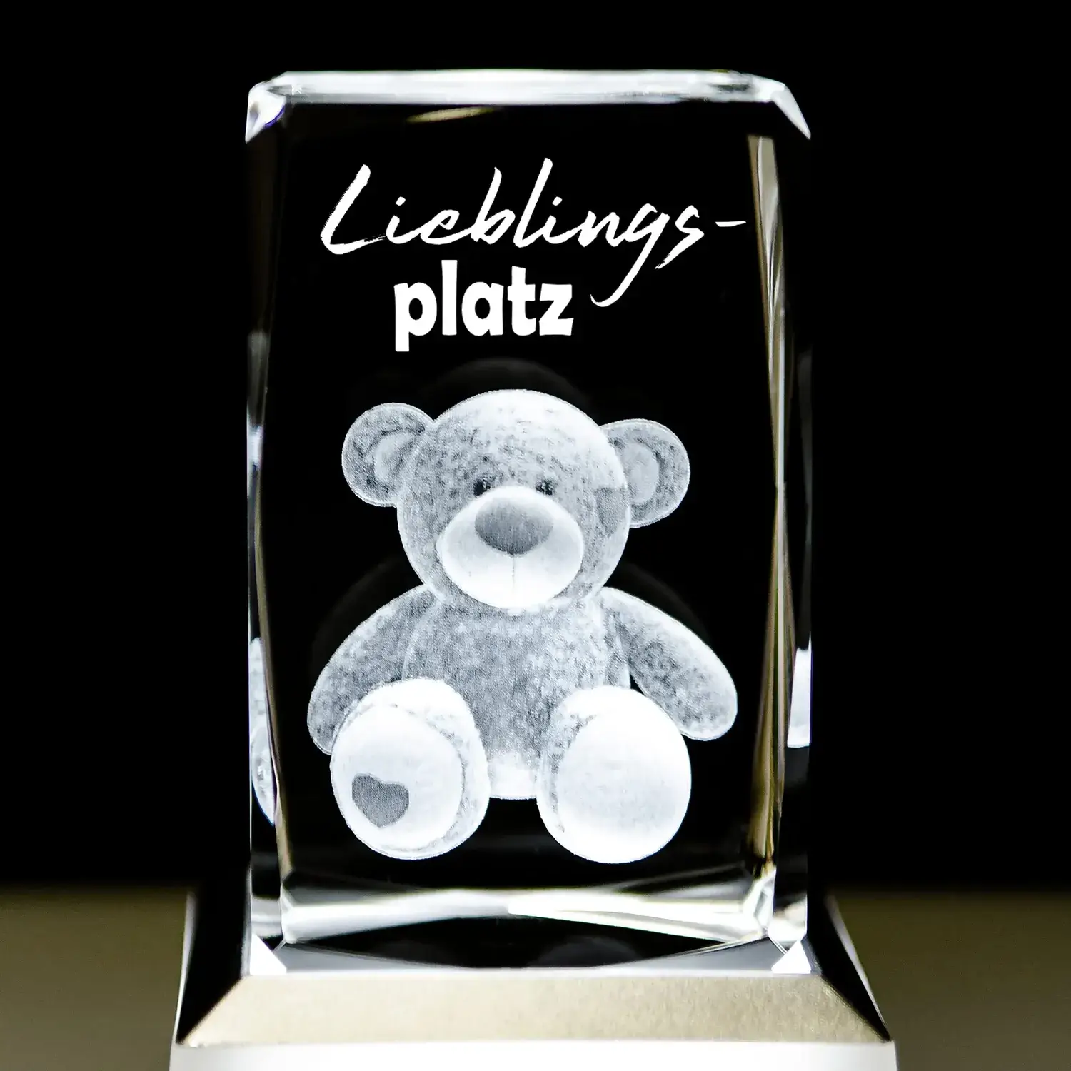 3D LED-Glas mit Gravur LIEBLINGSPLATZ I Beziehungs-Geschenk für den Partner