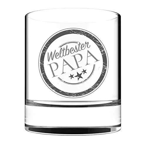 Whiskey Glas mit Spruch mit Gravur Weltbester Papa