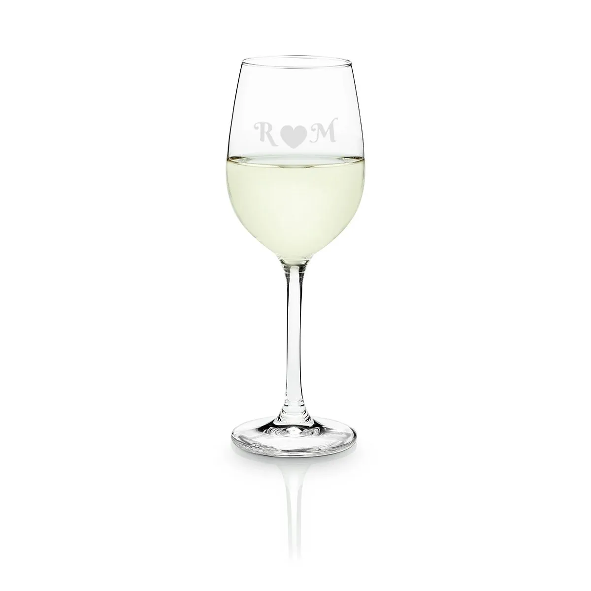 Personalisierbares Weißweinglas von Leonardo - Herz mit Initialen