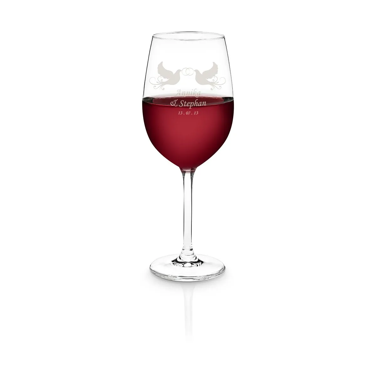 Personalisierbares Rotweinglas von Leonardo - Tauben