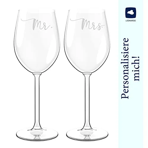 2er Weinglas Hochzeit Mr und Mrs