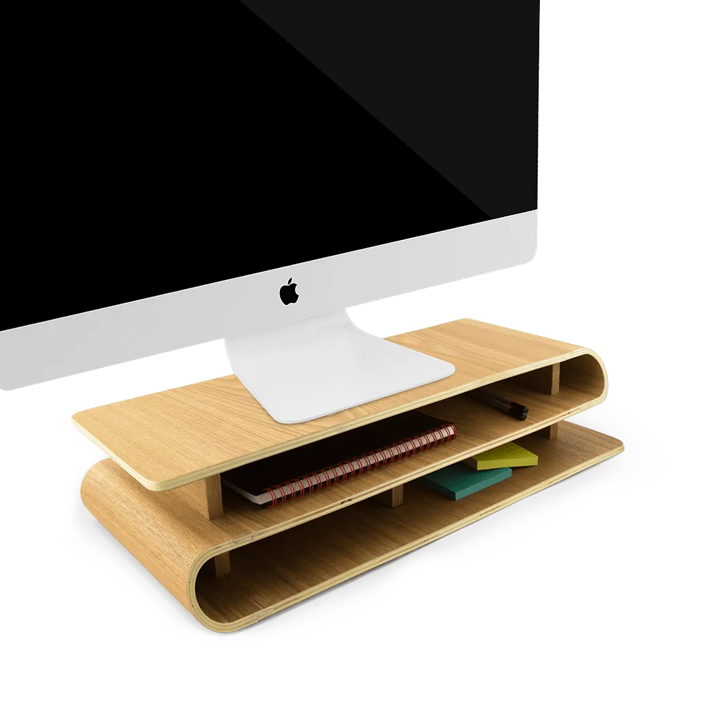2in1 - Monitorständer und Schreibtisch-Organizer - Holz