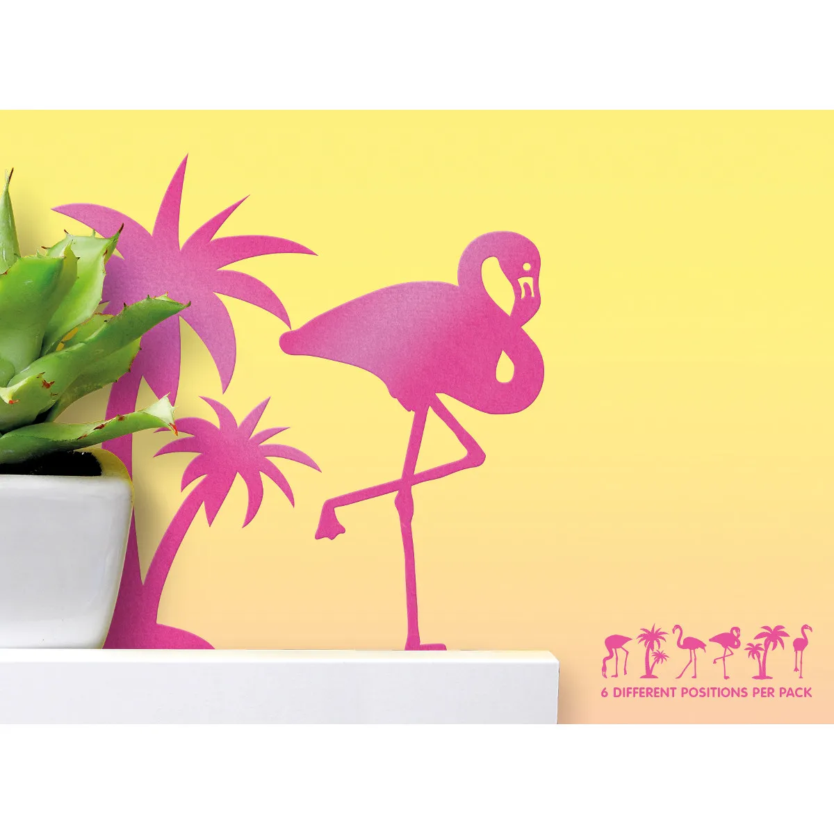 Flauschige Sticker - flamingo und palm