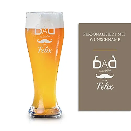 Personalisiertes 0,5l Weizenglas - Cool Dad