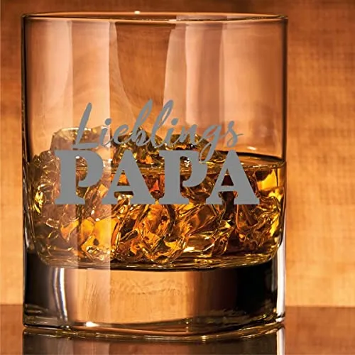 Whiskey Glas mit Spruch mit Gravur Lieblings-Papa