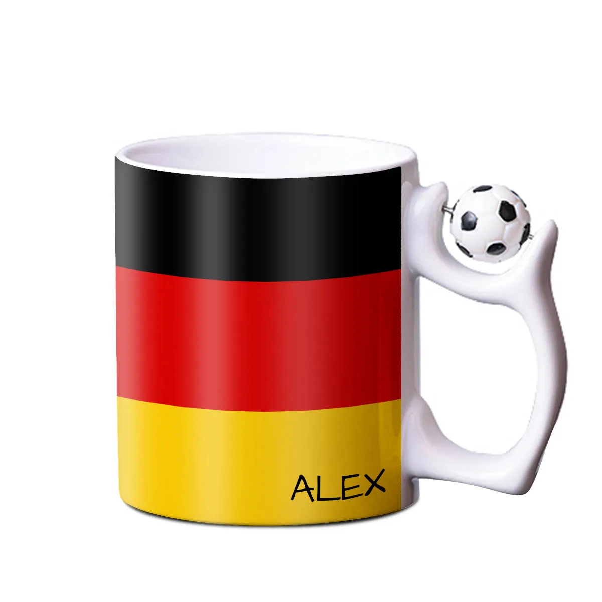 Personalisierbare Tasse mit Fußballhenkel - Deutschland