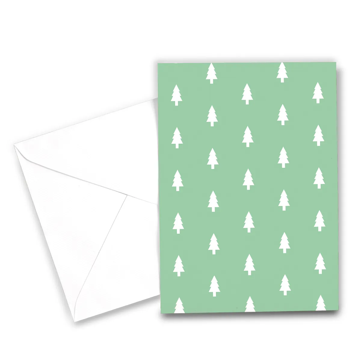 Weihnachtskarte mit Weihnachtsbaum-Muster personalisierbar