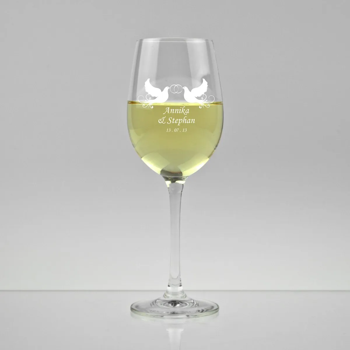 Personalisierbares Weißweinglas von Schott Zwiesel - Tauben