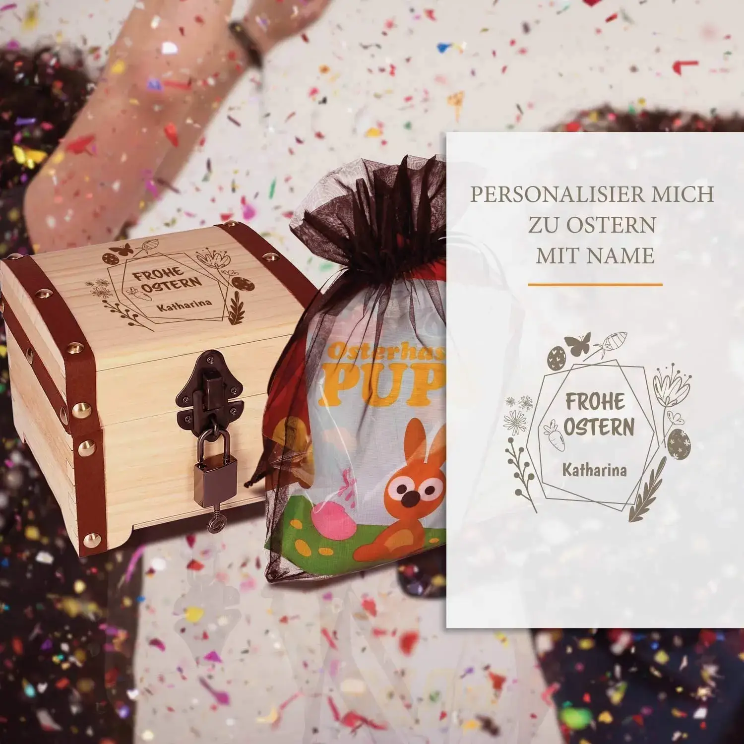 Personalisierbare Geschenkbox Ostern | Osternest Motiv personalisiert mit Name | Oster-nest , Oster-geschenkbox