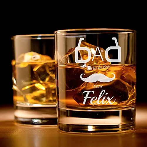 Whiskey Glas mit Cool Dad Gravur