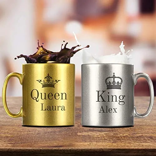 Metallic Partnertassen - King & Queen