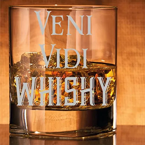 Whiskey Glas mit Spruch VENI VIDI WHISKY