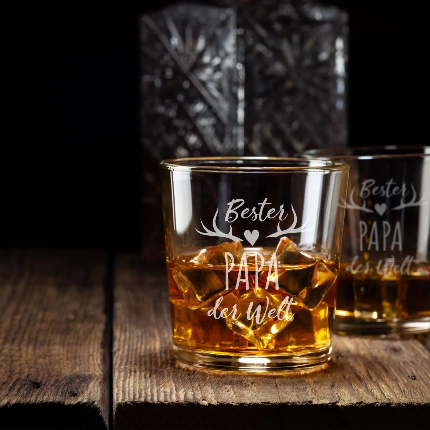 Whiskey Geschenkset mit Gravur - Dekanter, Gläser und Zubehör