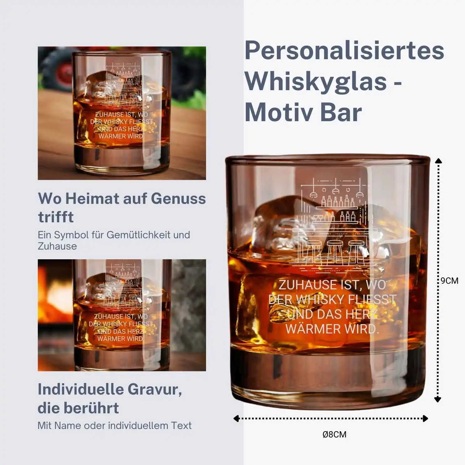 Personalisiertes Whiskeyglas - Bar Design Gravur