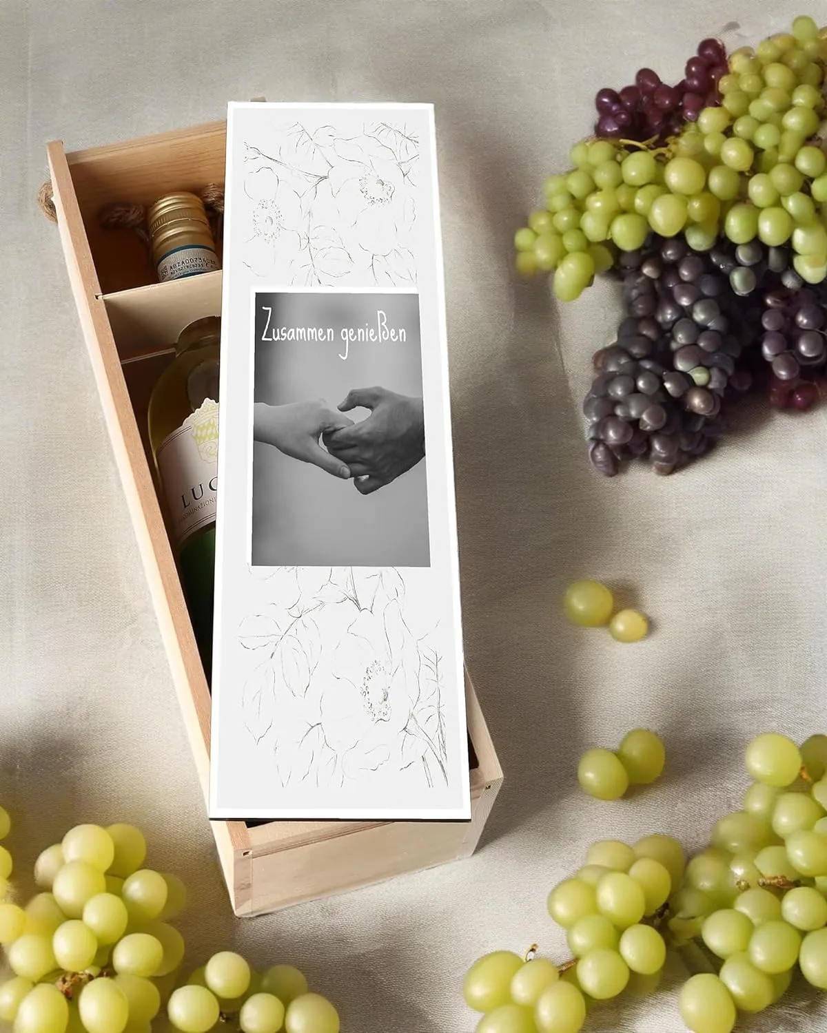 Personalisierte Wein Geschenkbox & Weinregal - 3-in-1 Design